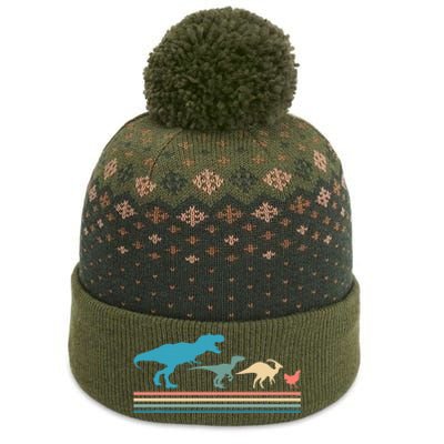 Dinosaur Evolution Trex Velociraptor Chicken The Baniff Cuffed Pom Beanie