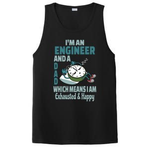 Dad Engineer Tired Busy Exhausted Saying Cute Gift PosiCharge Competitor Tank