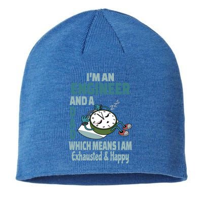 Dad Engineer Tired Busy Exhausted Saying Cute Gift Sustainable Beanie