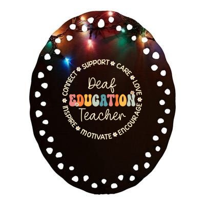 Deaf Education Teacher Appreciation Week Back To School Gift Ceramic Oval Ornament