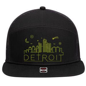 Detroit City Silhouette 7 Panel Mesh Trucker Snapback Hat