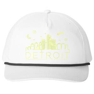 Detroit City Silhouette Snapback Five-Panel Rope Hat