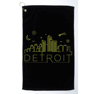 Detroit City Silhouette Golf Towel