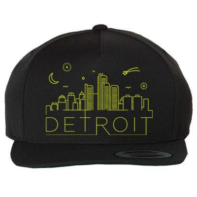 Detroit City Silhouette Wool Snapback Cap