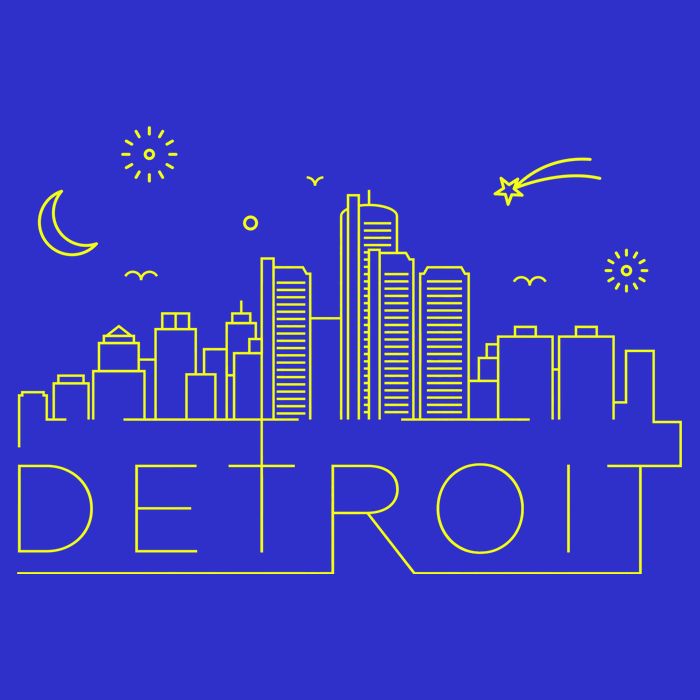 Detroit City Silhouette Baby Bodysuit