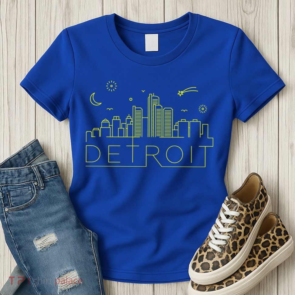 Detroit City Silhouette Womens T-Shirt