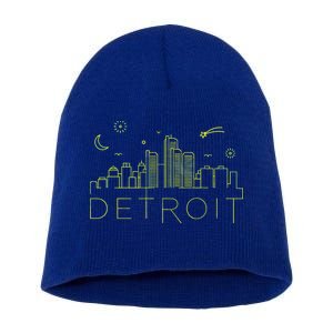 Detroit City Silhouette Short Acrylic Beanie