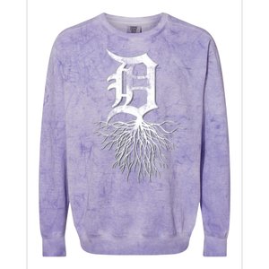 Detroit D Roots Michigan Born Rooted Colorblast Crewneck Sweatshirt