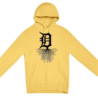 Detroit D Roots Michigan Born Rooted Premium Pullover Hoodie