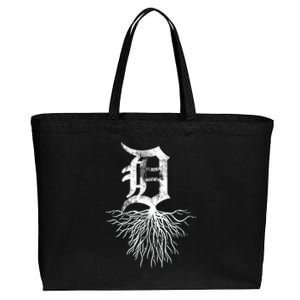 Detroit D Roots Michigan Born Rooted Cotton Canvas Jumbo Tote