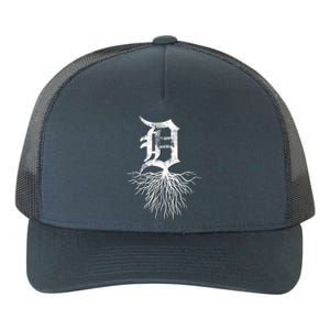 Detroit D Roots Michigan Born Rooted Yupoong Adult 5-Panel Trucker Hat