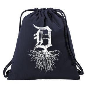 Detroit D Roots Michigan Born Rooted Drawstring Bag