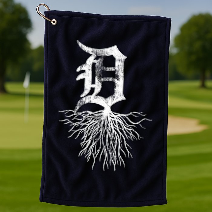 Detroit D Roots Michigan Born Rooted Golf Towel