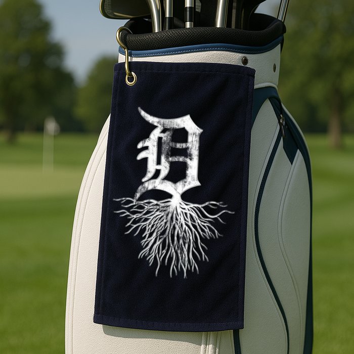 Detroit D Roots Michigan Born Rooted Golf Towel