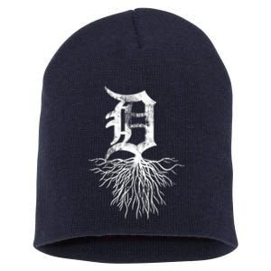 Detroit D Roots Michigan Born Rooted Short Acrylic Beanie