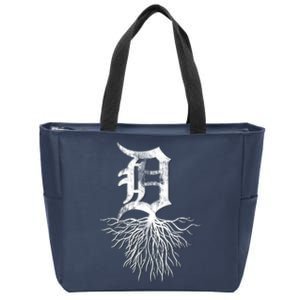 Detroit D Roots Michigan Born Rooted Zip Tote Bag