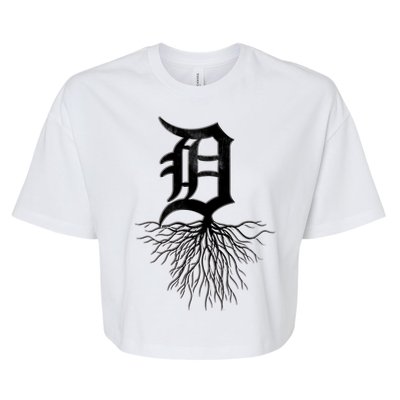 Detroit D Roots Michigan Born Rooted Bella+Canvas Jersey Crop Tee