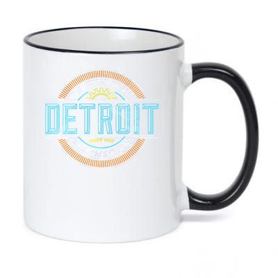 Detroit Emblem Since 1707 11oz Black Color Changing Mug