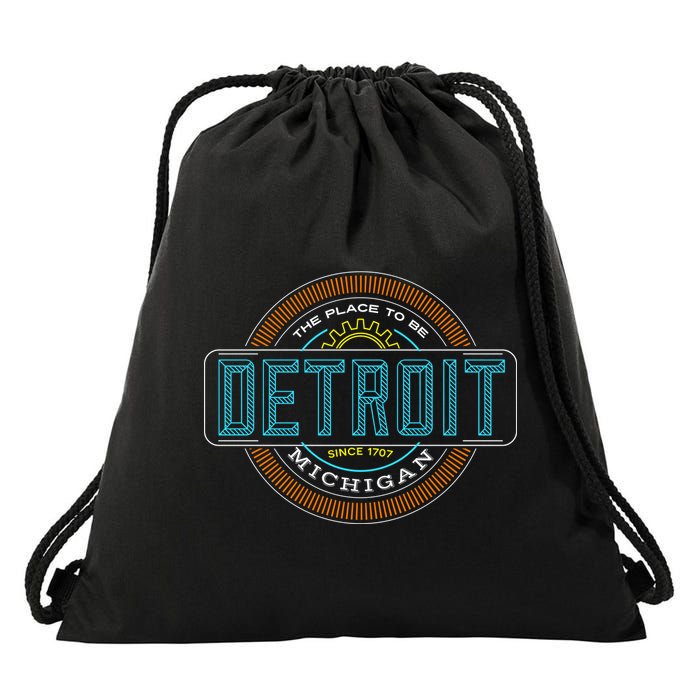 Detroit Emblem Since 1707 Drawstring Bag