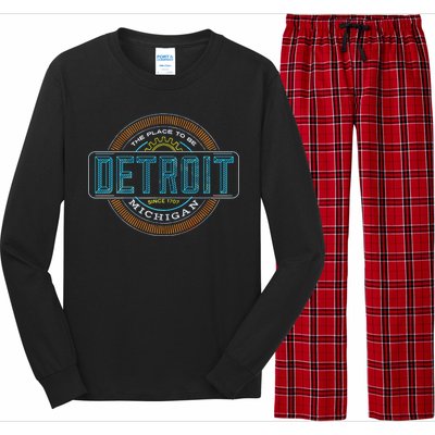 Detroit Emblem Since 1707 Long Sleeve Pajama Set