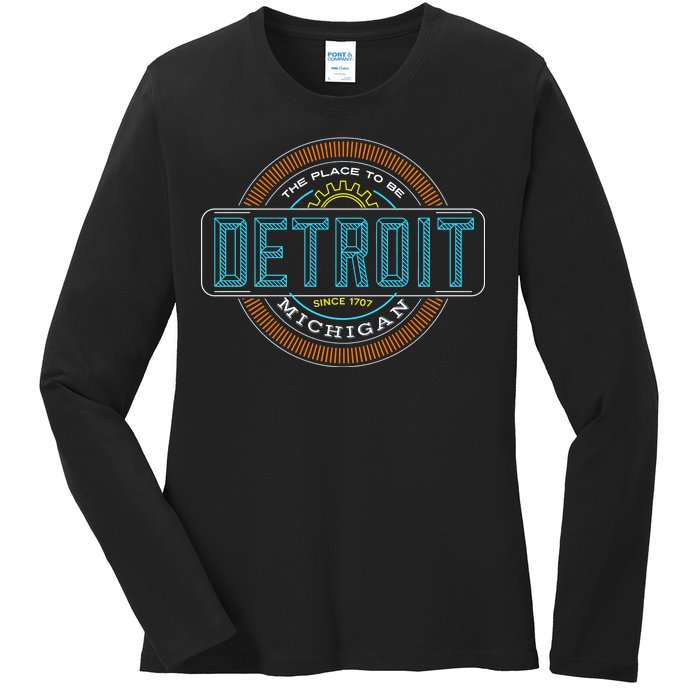 Detroit Emblem Since 1707 Ladies Long Sleeve Shirt