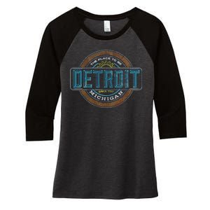 Detroit Emblem Since 1707 Women's Tri-Blend 3/4-Sleeve Raglan Shirt