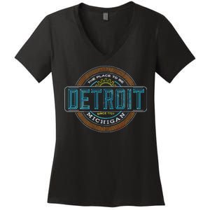 Detroit Emblem Since 1707 Women's V-Neck T-Shirt