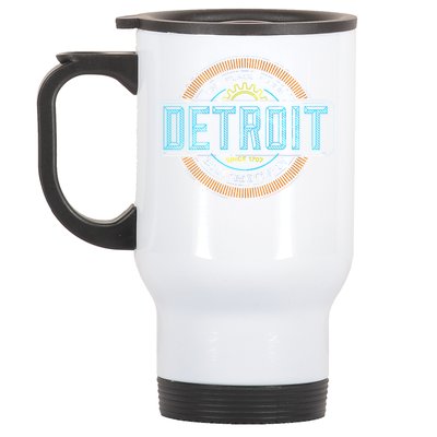 Detroit Emblem Since 1707 Stainless Steel Travel Mug