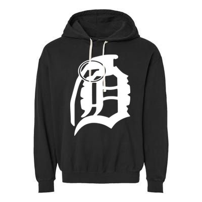 Detroit English D Grenade Michigan Logo Garment-Dyed Fleece Hoodie