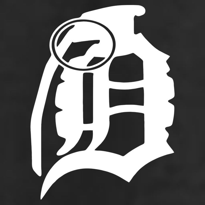 Detroit English D Grenade Michigan Logo 7 Panel Mesh Trucker Snapback Hat