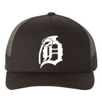 Detroit English D Grenade Michigan Logo Yupoong Adult 5-Panel Trucker Hat