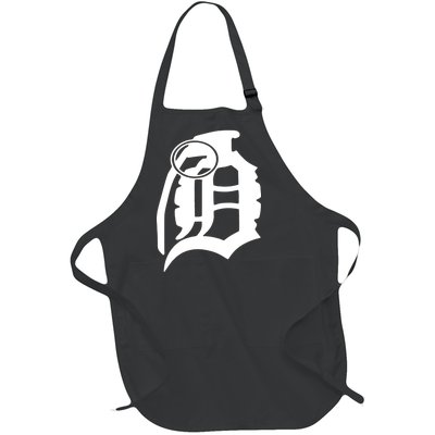 Detroit English D Grenade Michigan Logo Full-Length Apron With Pockets