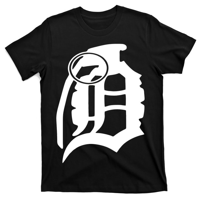 Detroit English D Grenade Michigan Logo T-Shirt