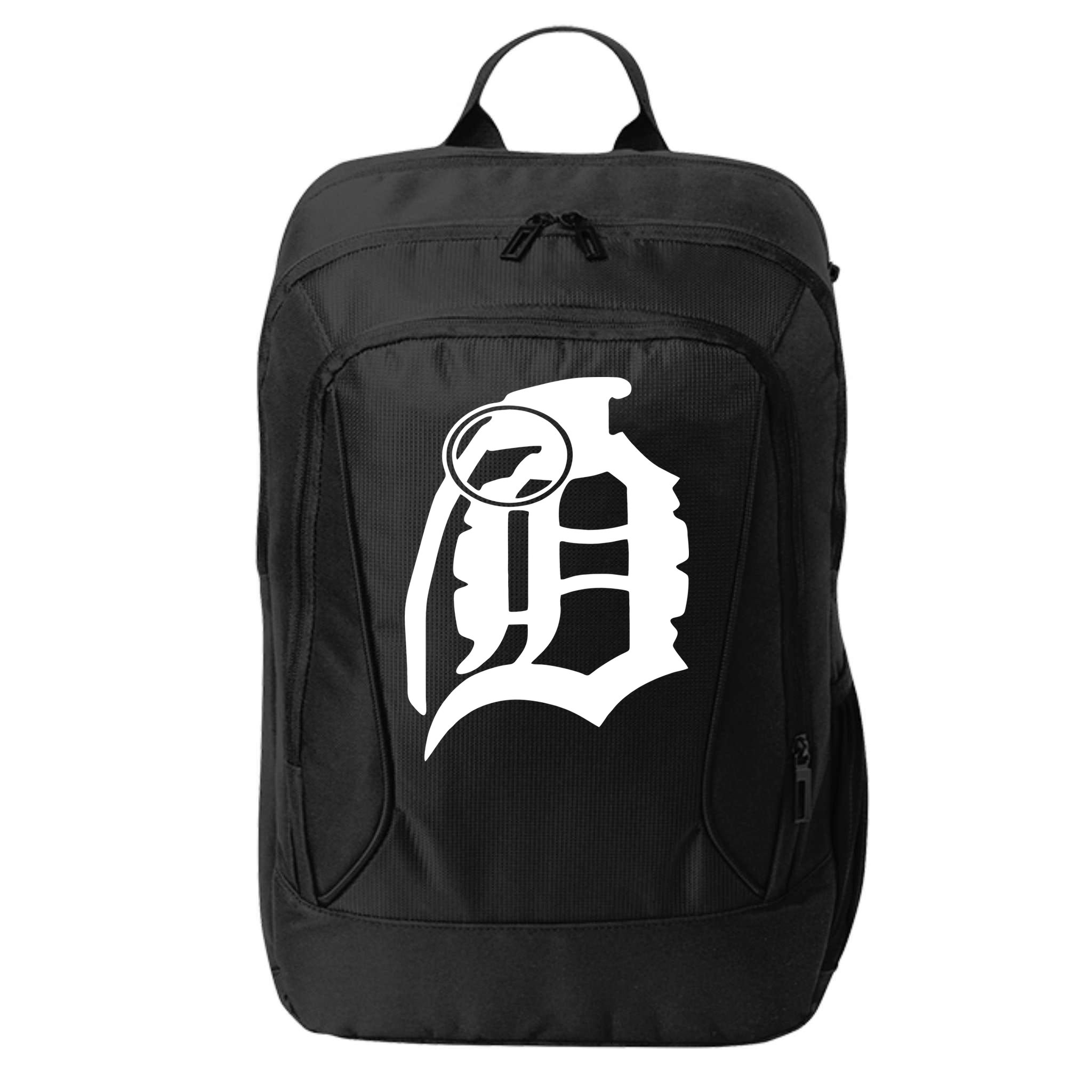 Detroit English D Grenade Michigan Logo City Backpack