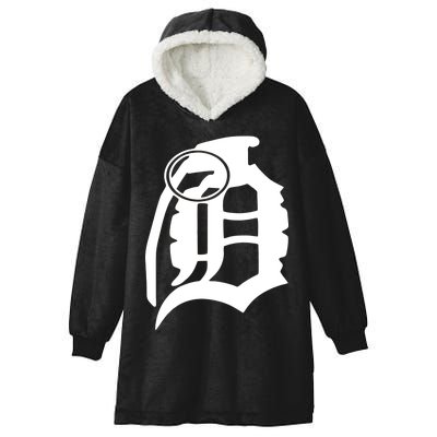 Detroit English D Grenade Michigan Logo Hooded Wearable Blanket