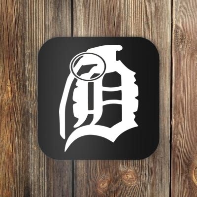 Detroit English D Grenade Michigan Logo Coaster