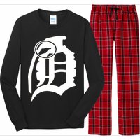 Detroit English D Grenade Michigan Logo Long Sleeve Pajama Set