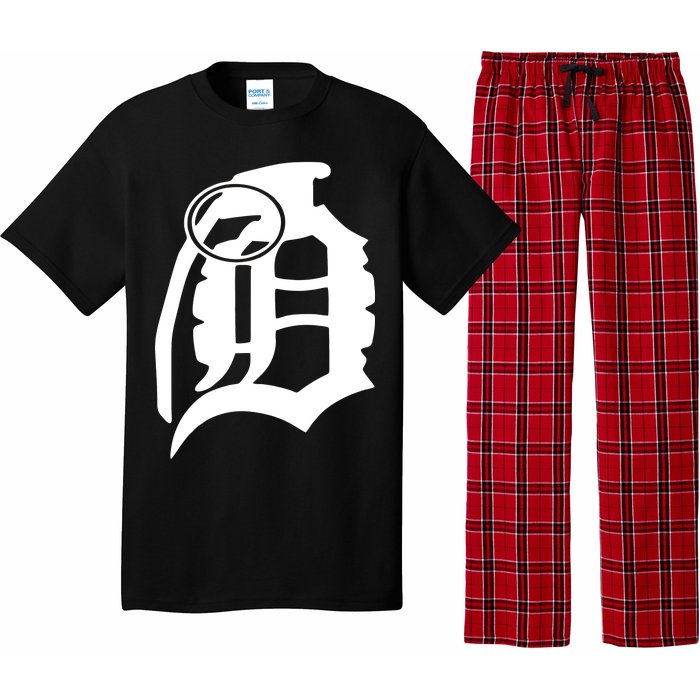 Detroit English D Grenade Michigan Logo Pajama Set