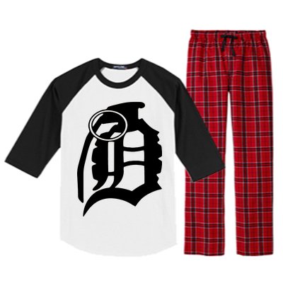 Detroit English D Grenade Michigan Logo Raglan Sleeve Pajama Set