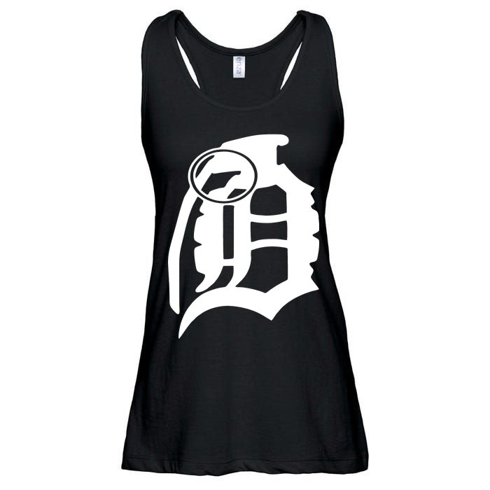 Detroit English D Grenade Michigan Logo Ladies Essential Flowy Tank