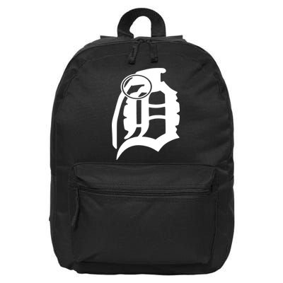 Detroit English D Grenade Michigan Logo 16 in Basic Backpack