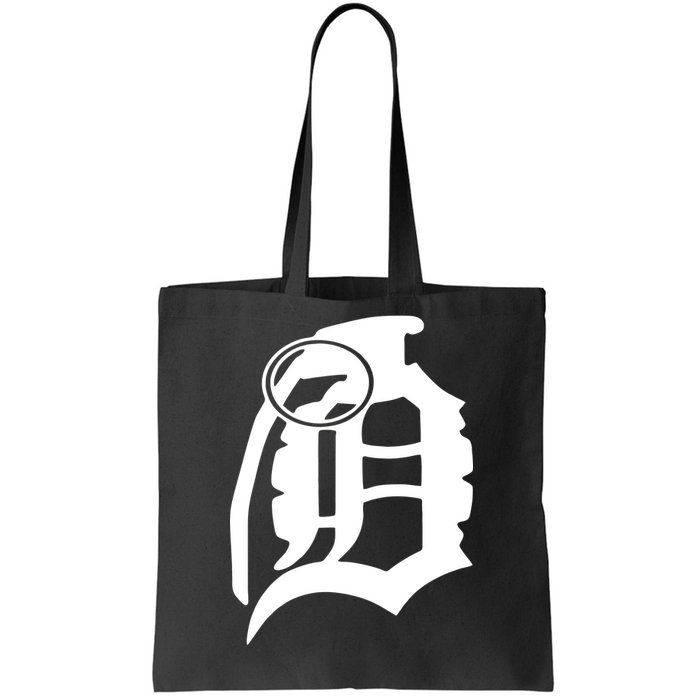 Detroit English D Grenade Michigan Logo Tote Bag