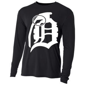 Detroit English D Grenade Michigan Logo Cooling Performance Long Sleeve Crew