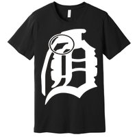 Detroit English D Grenade Michigan Logo Premium T-Shirt