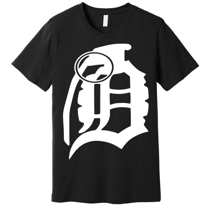 Detroit English D Grenade Michigan Logo Premium T-Shirt