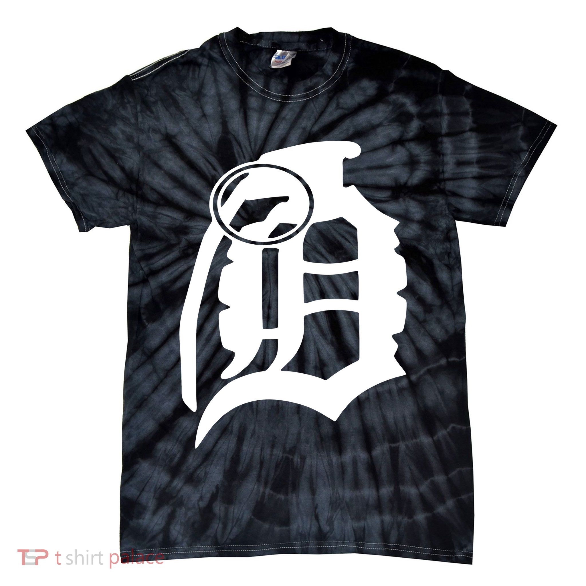 Detroit English D Grenade Michigan Logo Tie-Dye T-Shirt