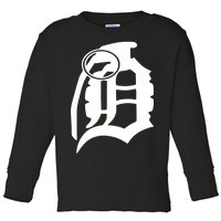 Detroit English D Grenade Michigan Logo Toddler Long Sleeve Shirt