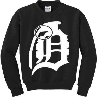 Detroit English D Grenade Michigan Logo Kids Sweatshirt