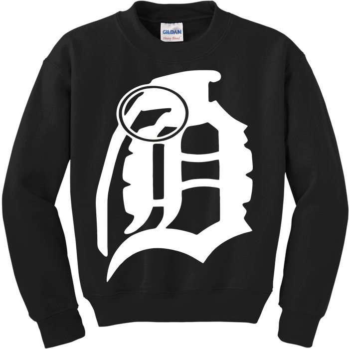 Detroit English D Grenade Michigan Logo Kids Sweatshirt