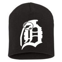 Detroit English D Grenade Michigan Logo Short Acrylic Beanie